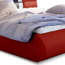 Polsterbett in Rot mit Schwarz - Hawaian