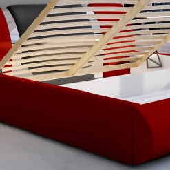 Polsterbett in Rot mit Schwarz - Hawaian