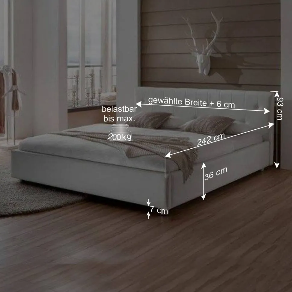 Polsterbett Maja in Weiß
