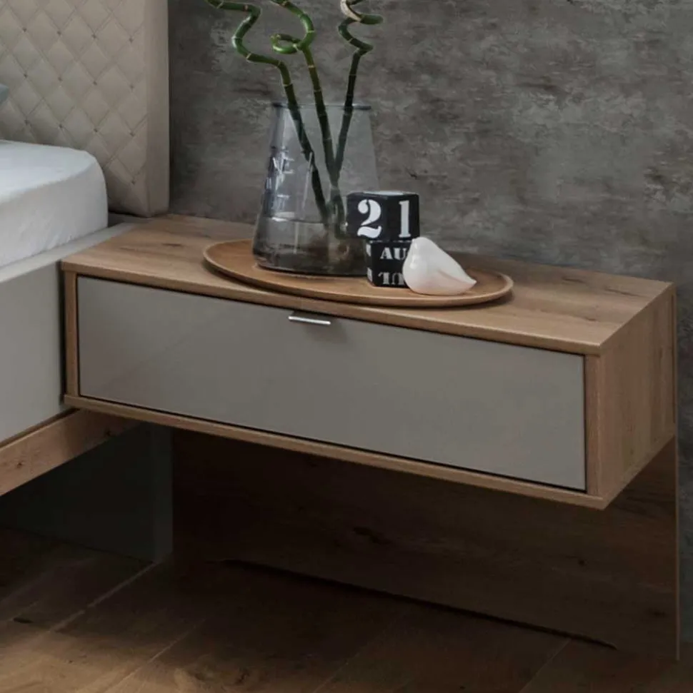 Polsterbett mit Hänge-Nachttischen - Crascanu (dreiteilig)