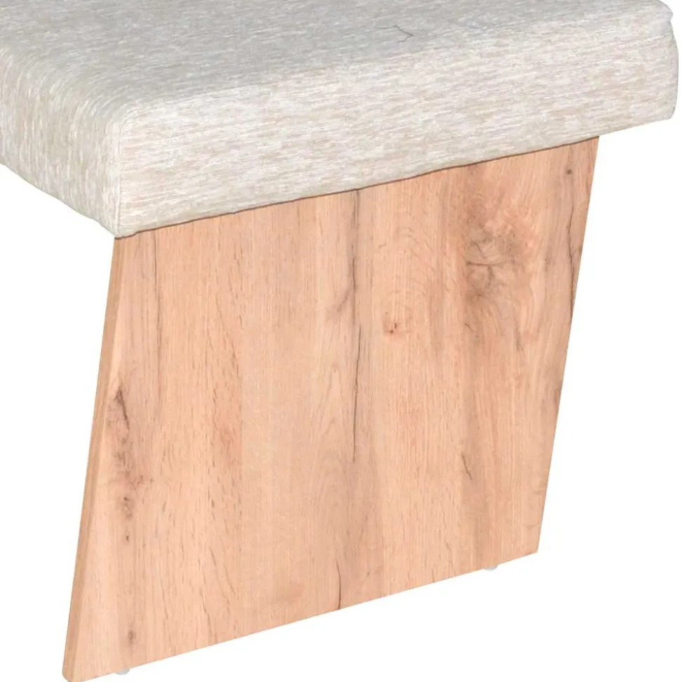 Polster-Eckbank in Beigegrau und Eiche Natur - Saliva VII