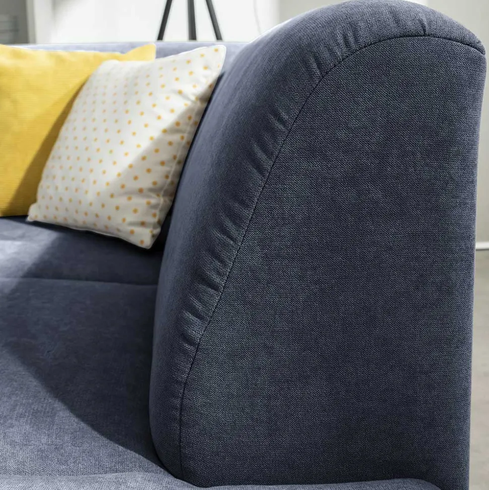 Polsterecke in Blau mit Chrom - Lex