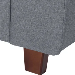 Polsterecke in Jeansblau mit Nussbaum - Ilea