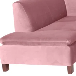 Polsterecke in Rosa mit Nussbaum Braun - Jaglyn