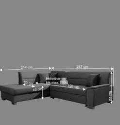 Polsterecke mit Bettfunktion in Petrol Blau - Orastie