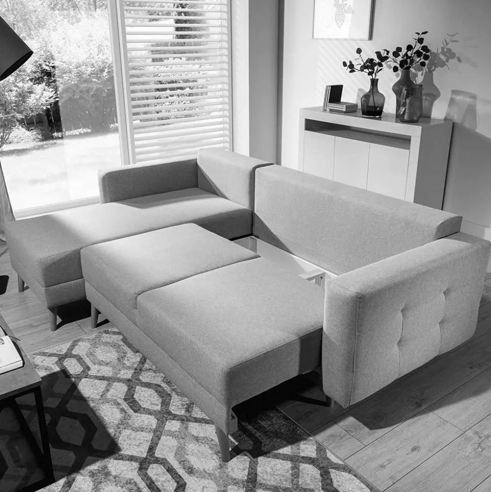 Polsterecke mit Schlaffunktion in Grün Samt - Mingo