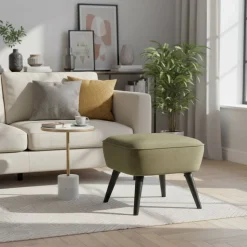 Polsterhocker Emilina in Dunkelgrün