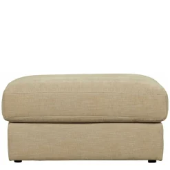 Polsterhocker in Beige Webstoff - 98x44x90 cm - Barocara