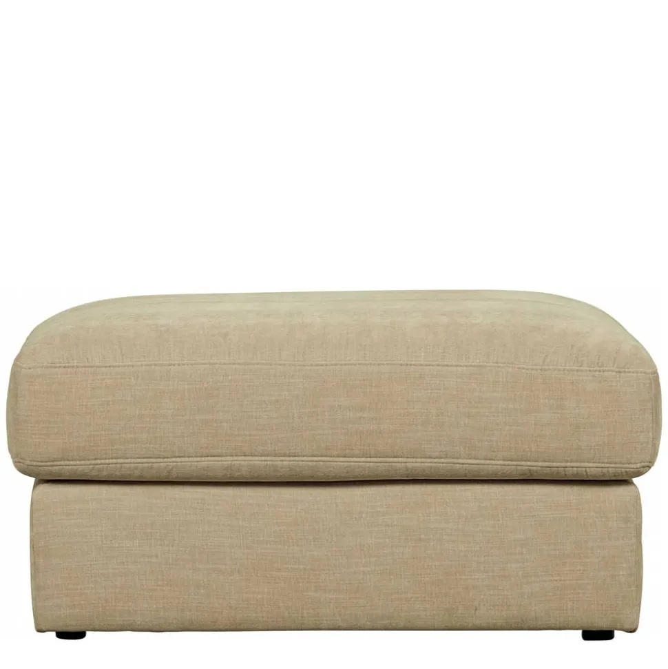 Polsterhocker in Beige Webstoff - 98x44x90 cm - Barocara