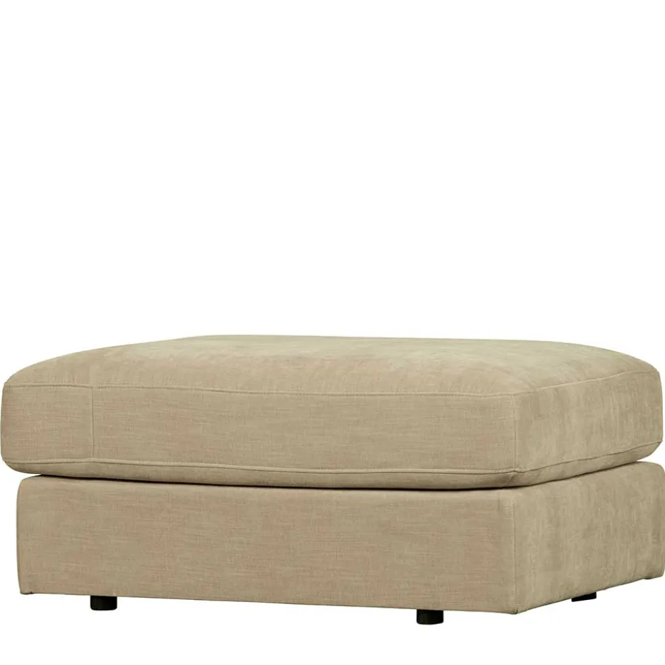 Polsterhocker in Beige Webstoff - 98x44x90 cm - Barocara