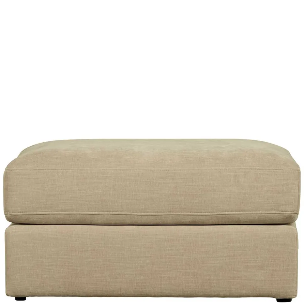 Polsterhocker in Beige Webstoff - 98x44x90 cm - Barocara