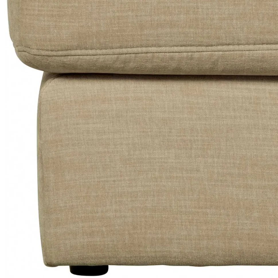 Polsterhocker in Beige Webstoff - 98x44x90 cm - Barocara