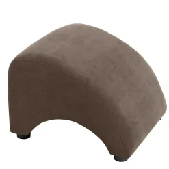 Polsterhocker in Beigegrau Velours - Kilazu