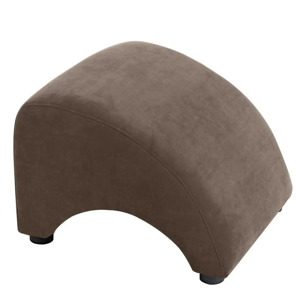 Polsterhocker in Beigegrau Velours - Kilazu