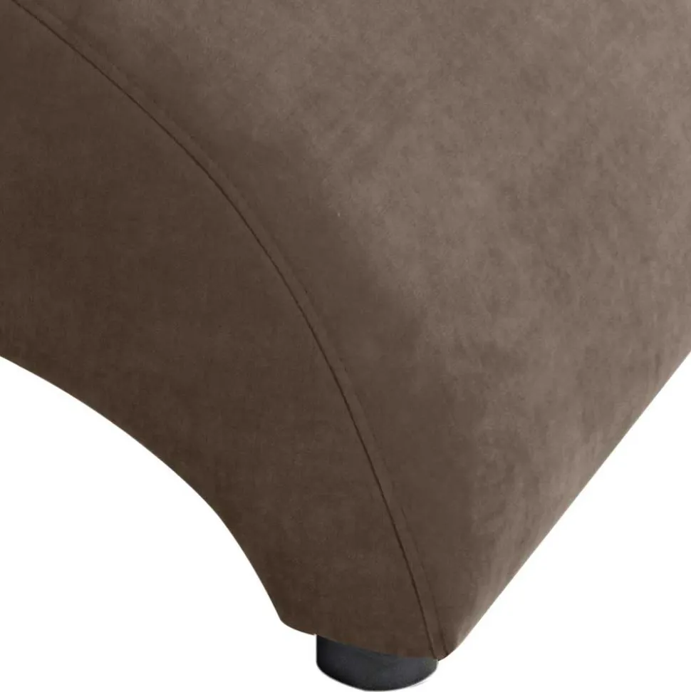 Polsterhocker in Beigegrau Velours - Kilazu