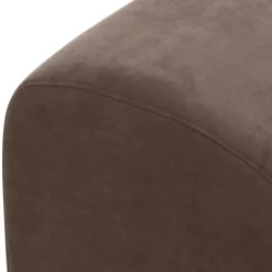 Polsterhocker in Beigegrau Velours - Kilazu