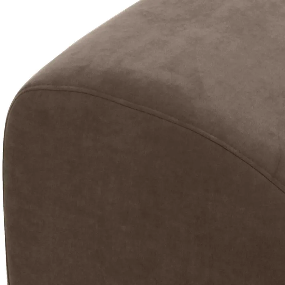 Polsterhocker in Beigegrau Velours - Kilazu