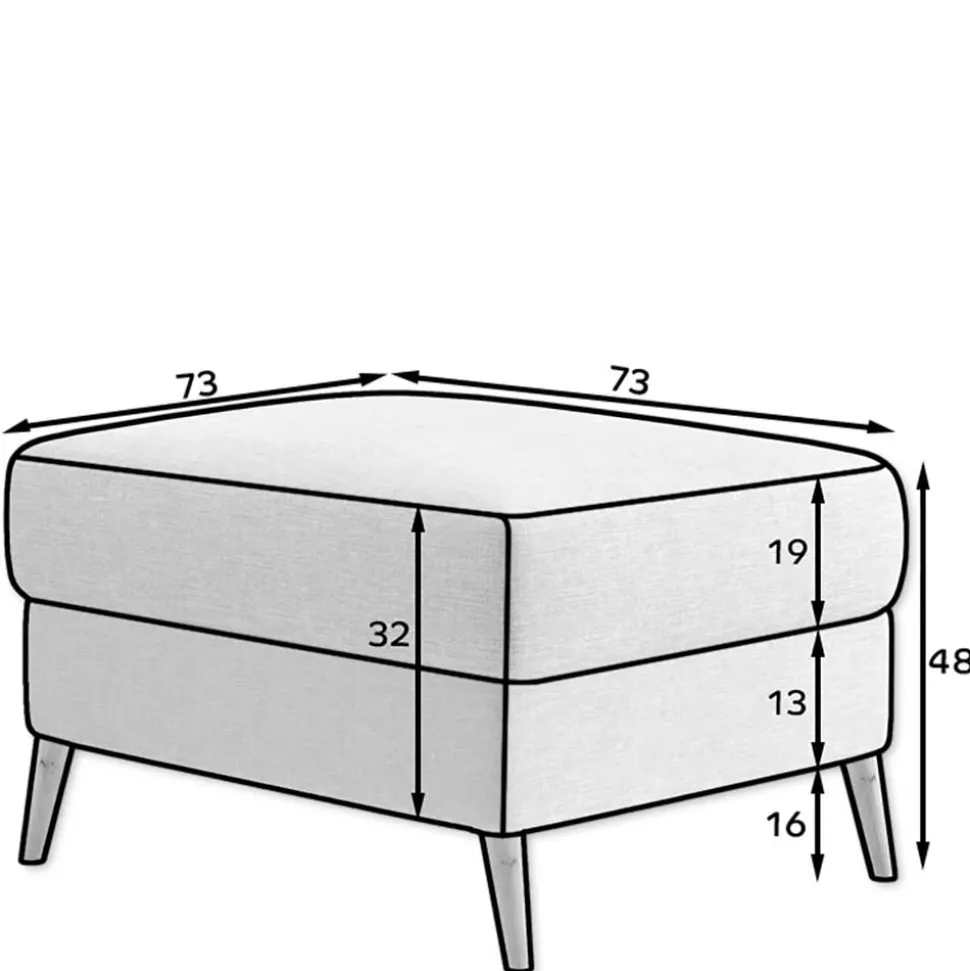 Polsterhocker in Bordeaux Rot Samt - Delphima