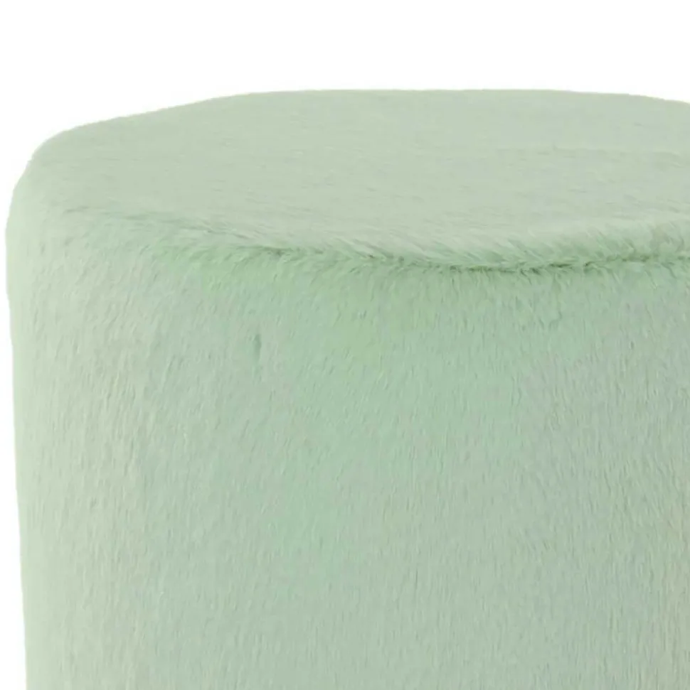 Polsterhocker in Mintgrün mit Gold - Candura