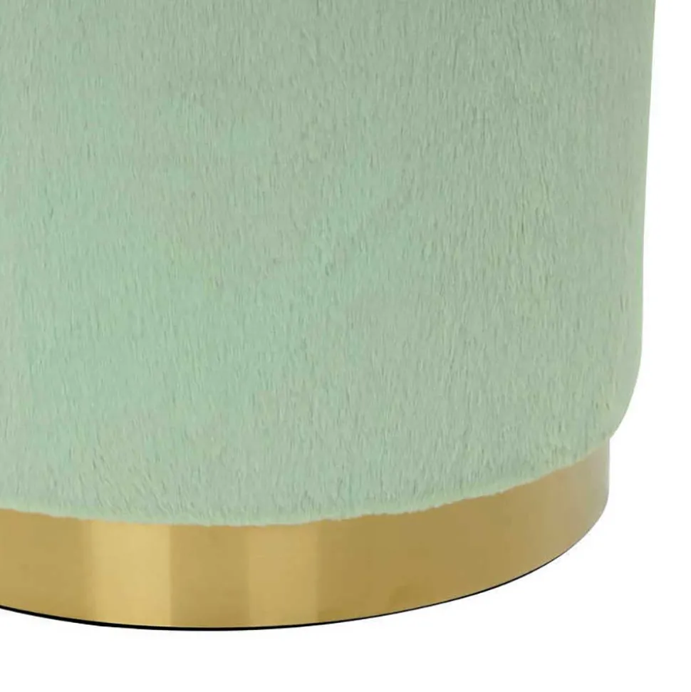 Polsterhocker in Mintgrün mit Gold - Candura