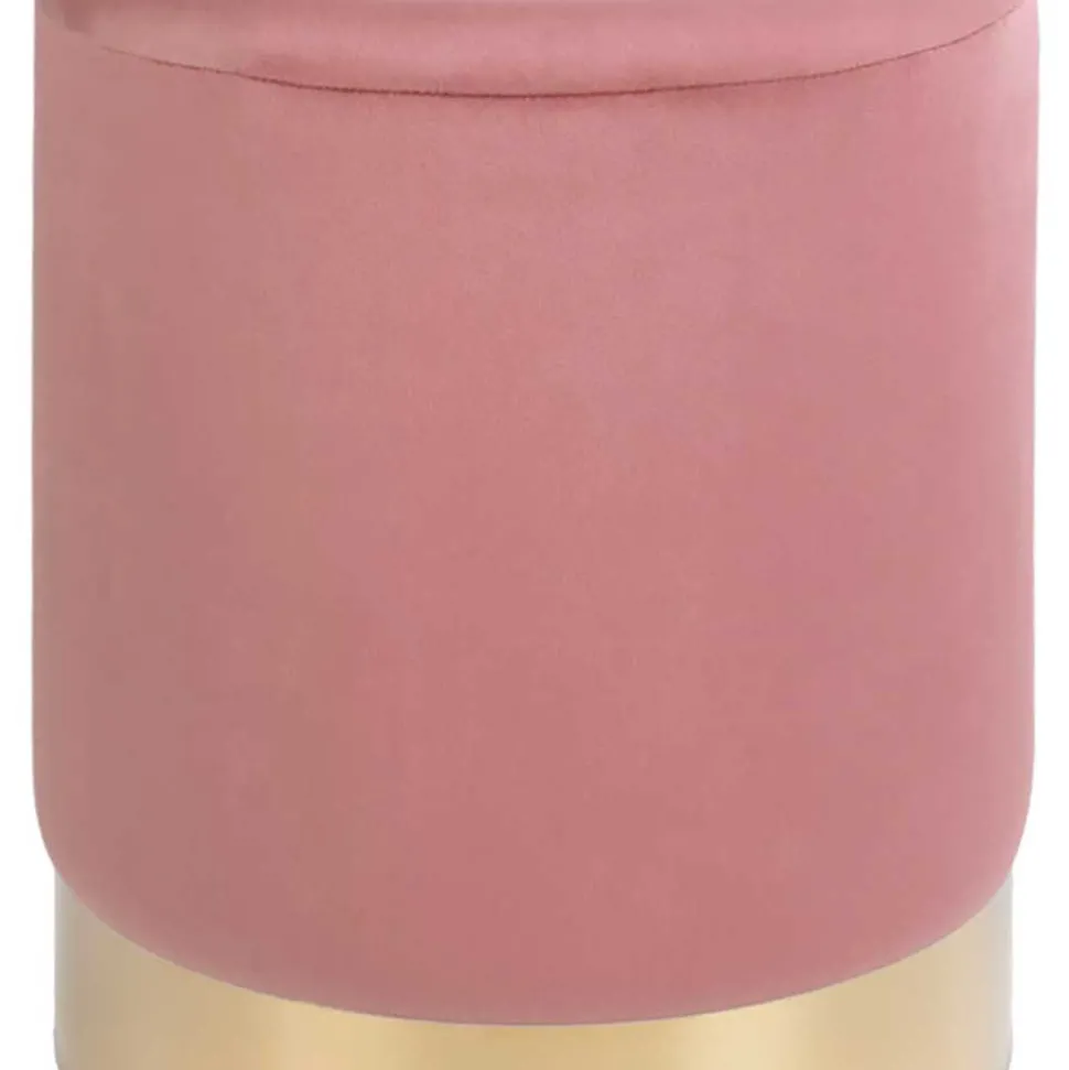 Polsterhocker in Rosa & Messingfarben - Ontentas