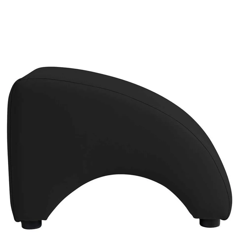 Polsterhocker in Schwarz und Buche - Leverias