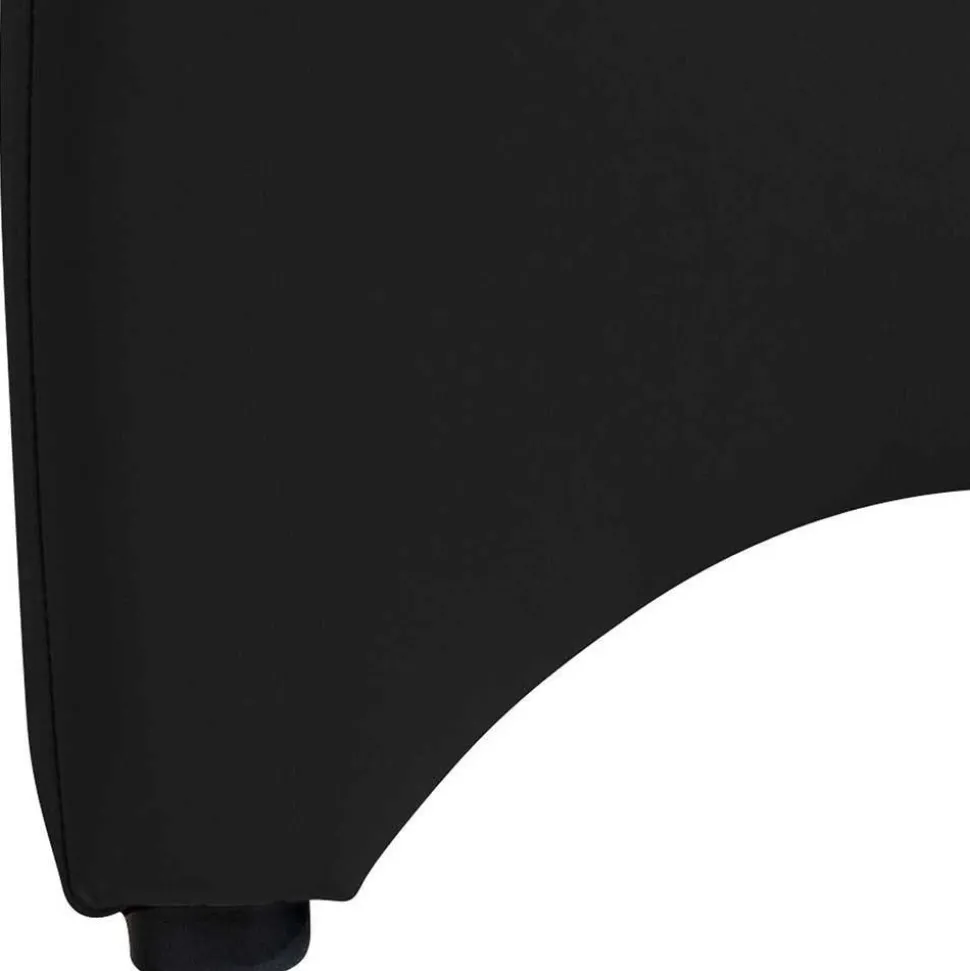 Polsterhocker in Schwarz und Buche - Leverias