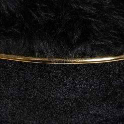 Polsterhocker in Schwarz mit Gold - Velsamos