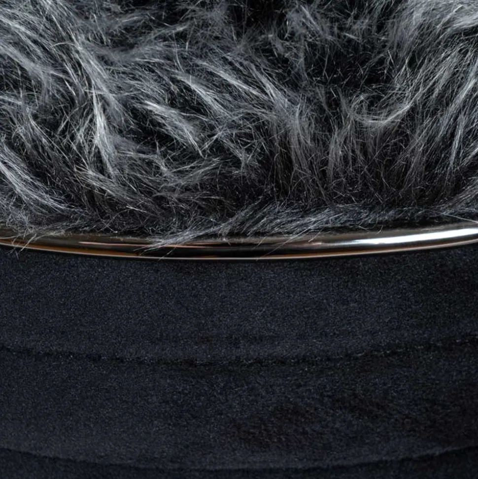 Polsterhocker in Schwarz und Dunkelgrau - Galveston