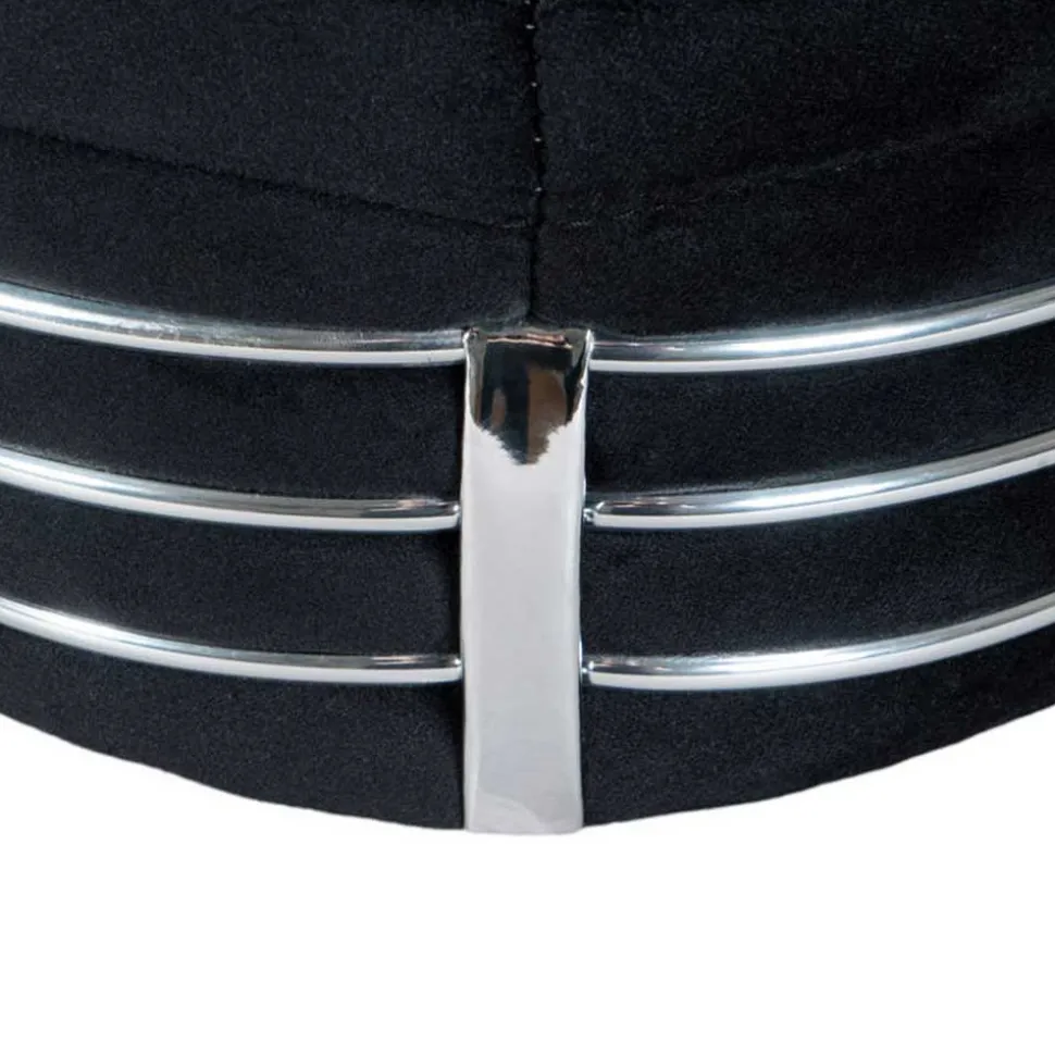 Polsterhocker in Schwarz und Dunkelgrau - Galveston