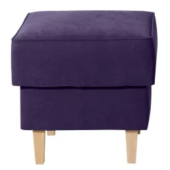 Polsterhocker in Violett Velours - Antonia