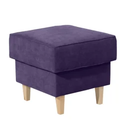 Polsterhocker in Violett Velours - Antonia