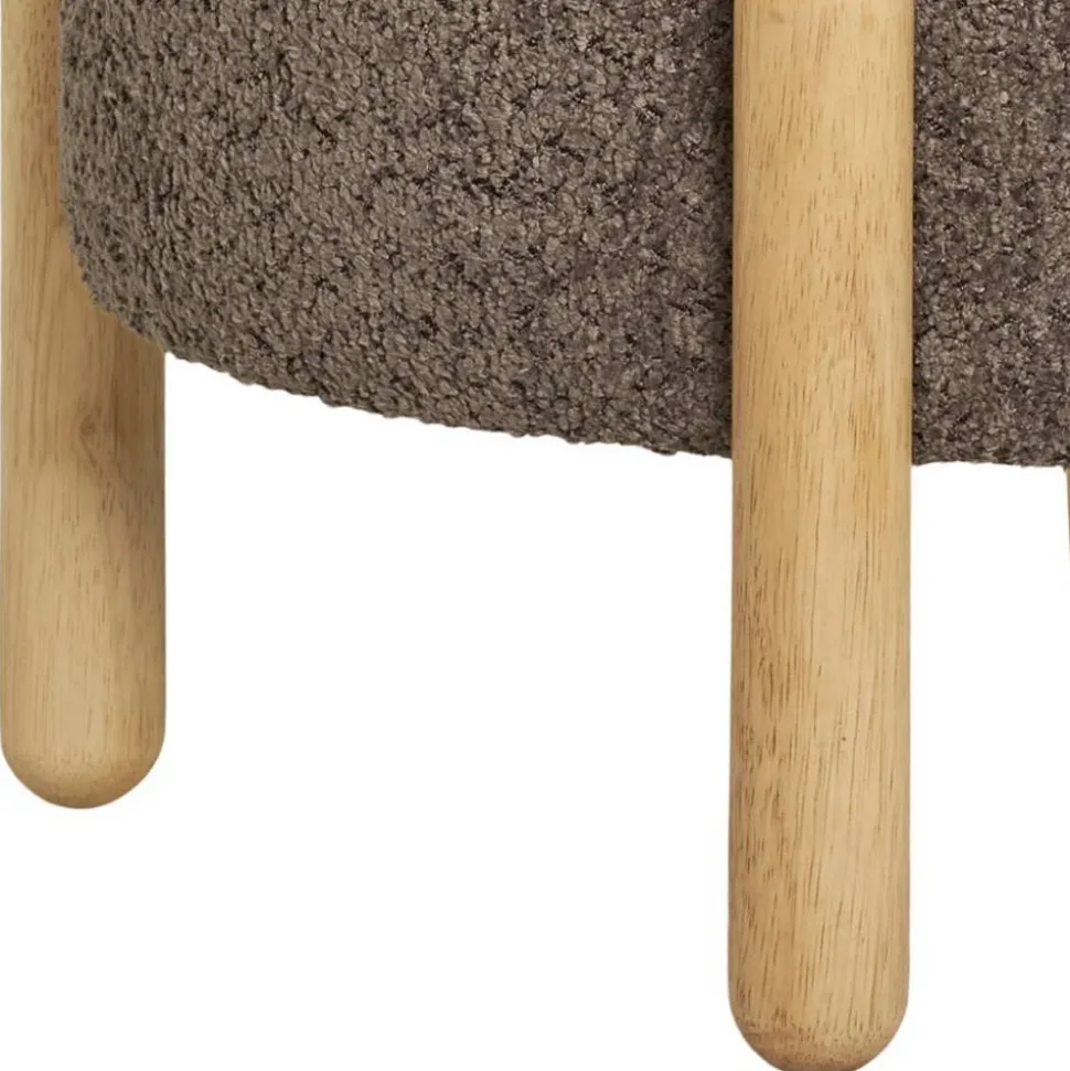 Polsterhocker mit Truhe in Braun Boucle - Pasterra