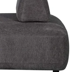 Polsterhocker mit verstellbarer Rückenlehne in Dunkelgrau - Atan