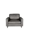 Polstersessel aus Recyclingleder in Grau - Latizia