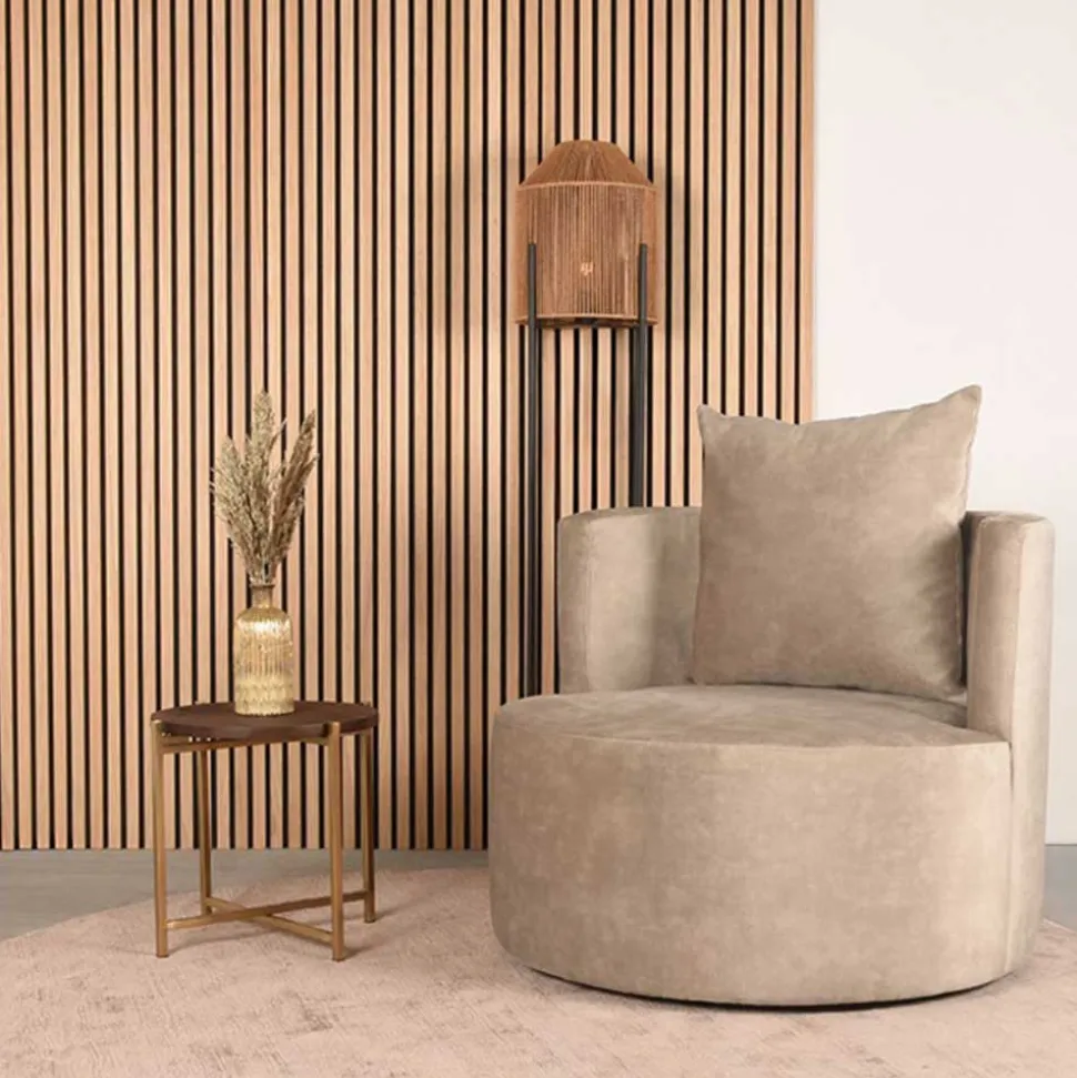 Polstersessel in Beige Velours - Sealand