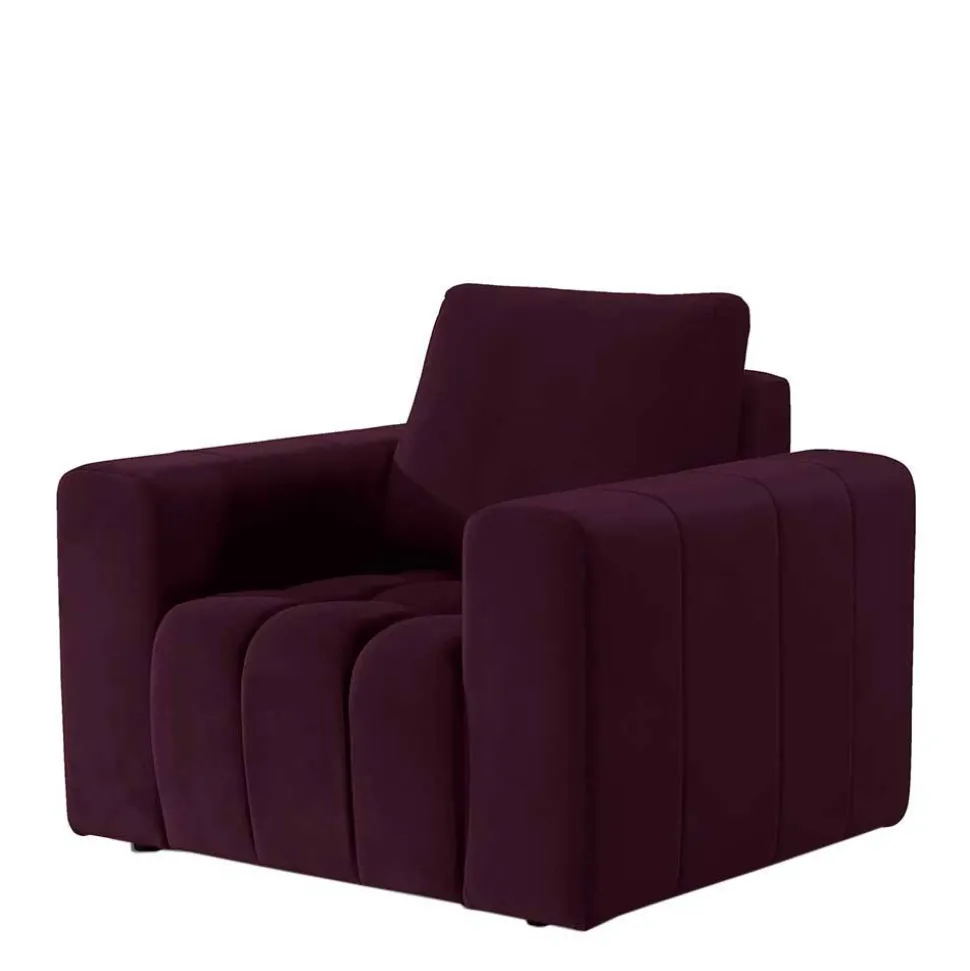 Polstersessel in Bordeaux Samt - Snella