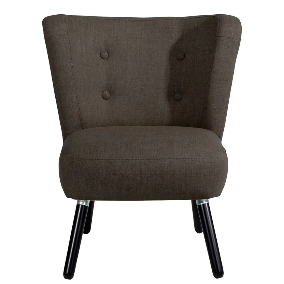 Polstersessel in Dunkelbraun und Schwarz - Melicus