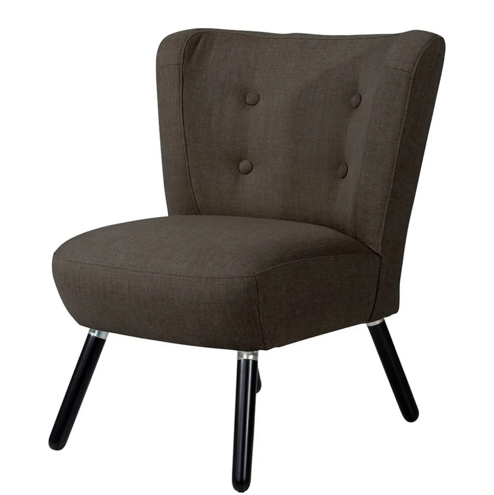 Polstersessel in Dunkelbraun und Schwarz - Melicus