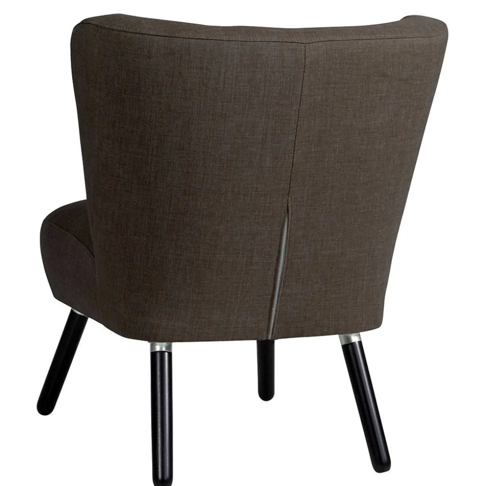 Polstersessel in Dunkelbraun und Schwarz - Melicus