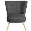 Polstersessel in Dunkelgrau Stoff - Cahira