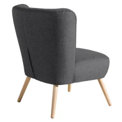 Polstersessel in Dunkelgrau Stoff - Cahira