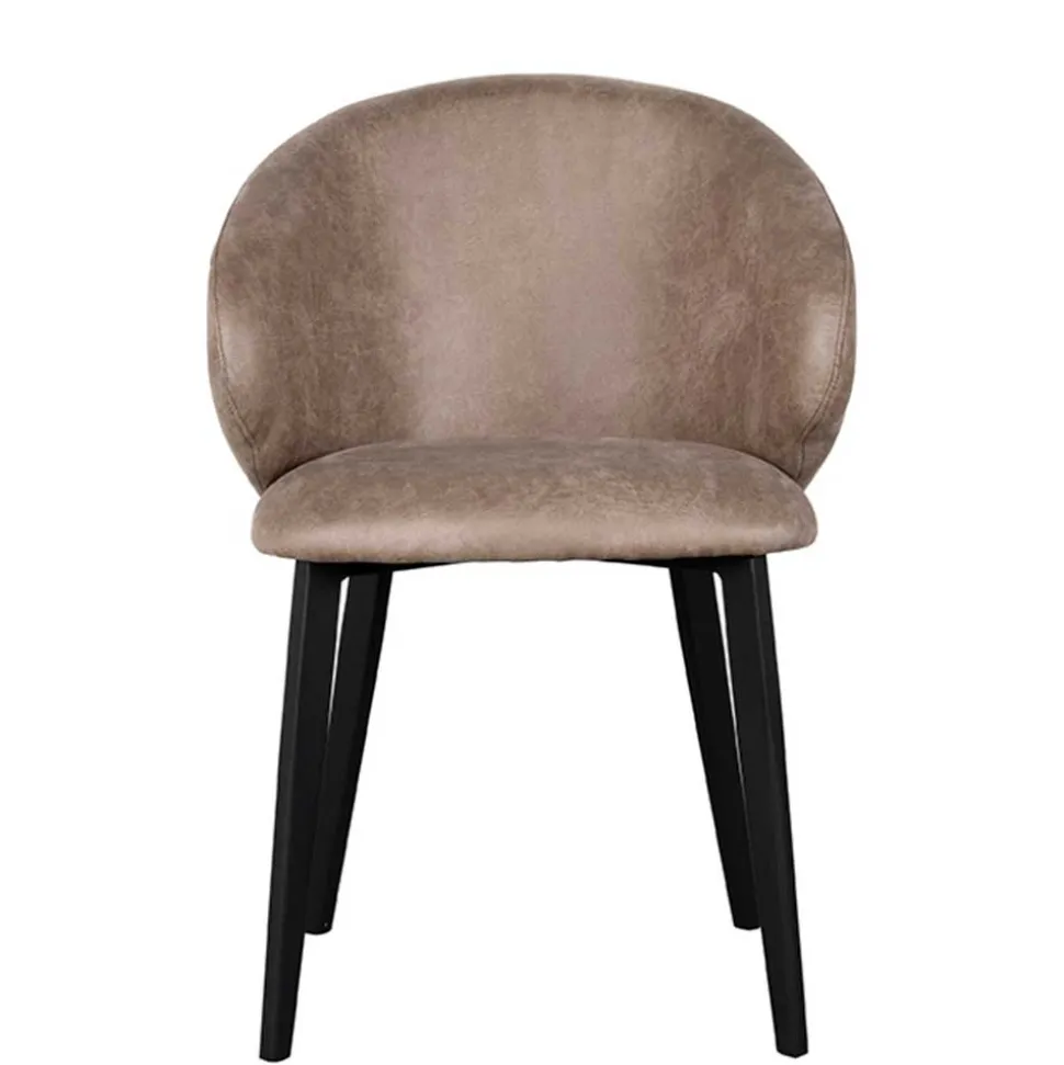 Polsterstühle aus Microfaser in Taupe - Alisa (2er Set)