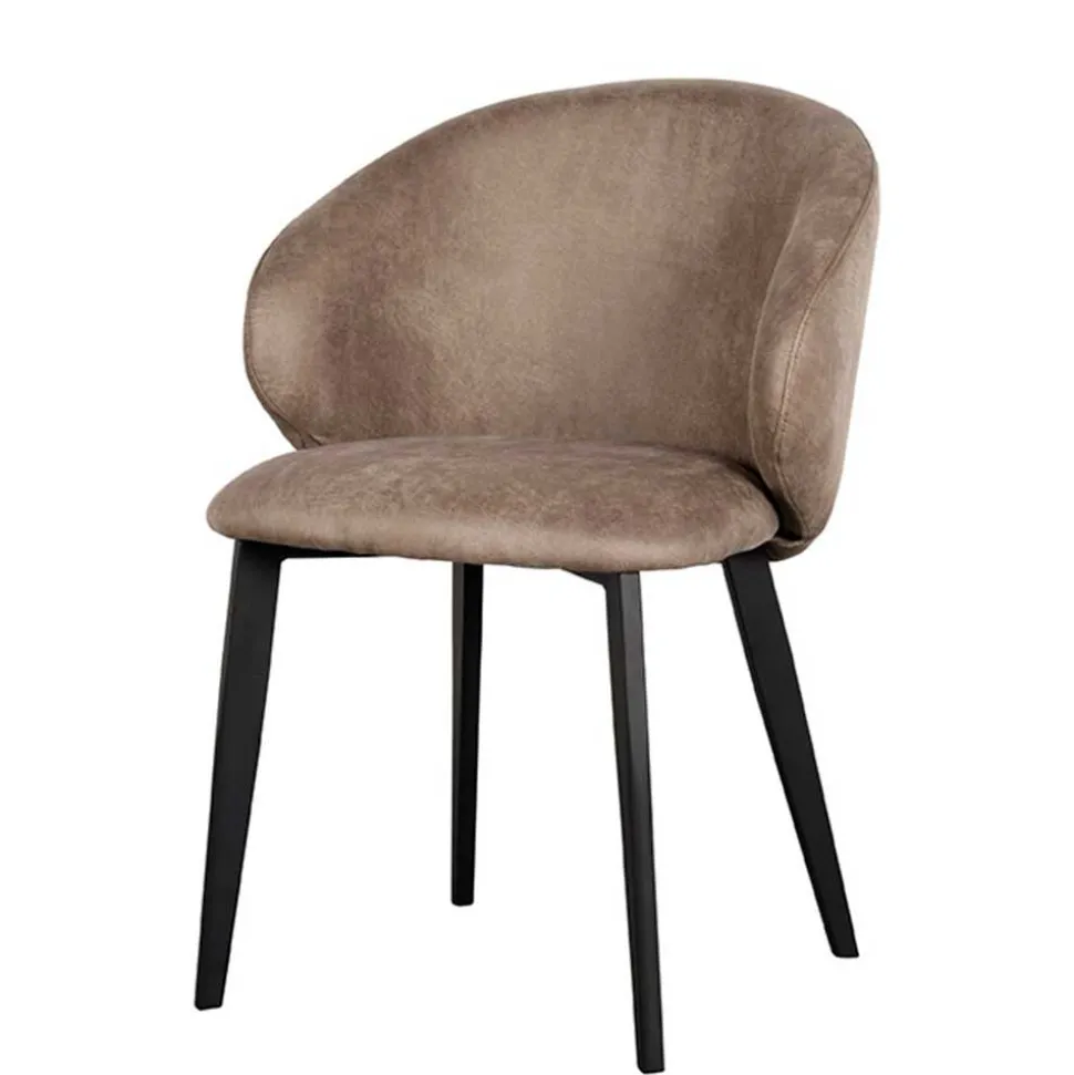 Polsterstühle aus Microfaser in Taupe - Alisa (2er Set)