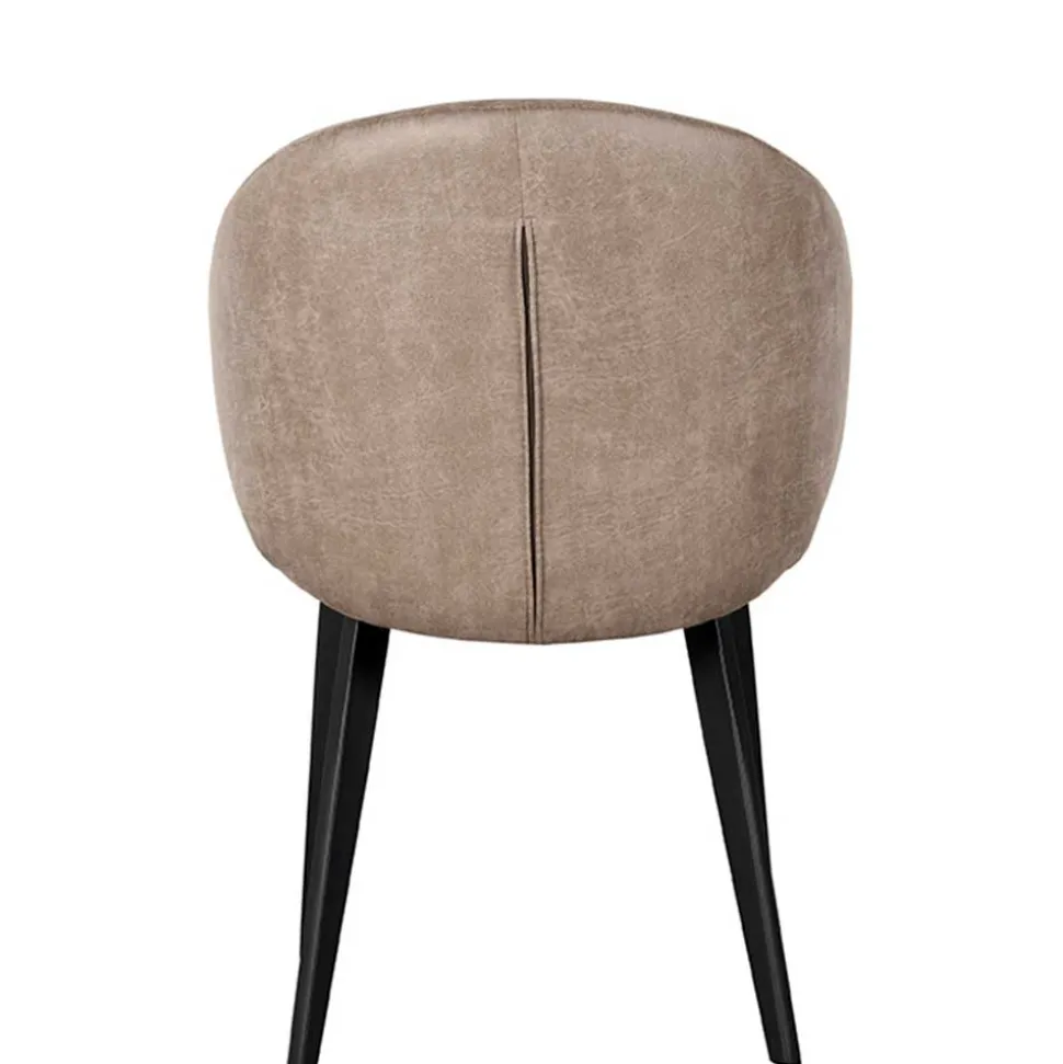 Polsterstühle aus Microfaser in Taupe - Alisa (2er Set)