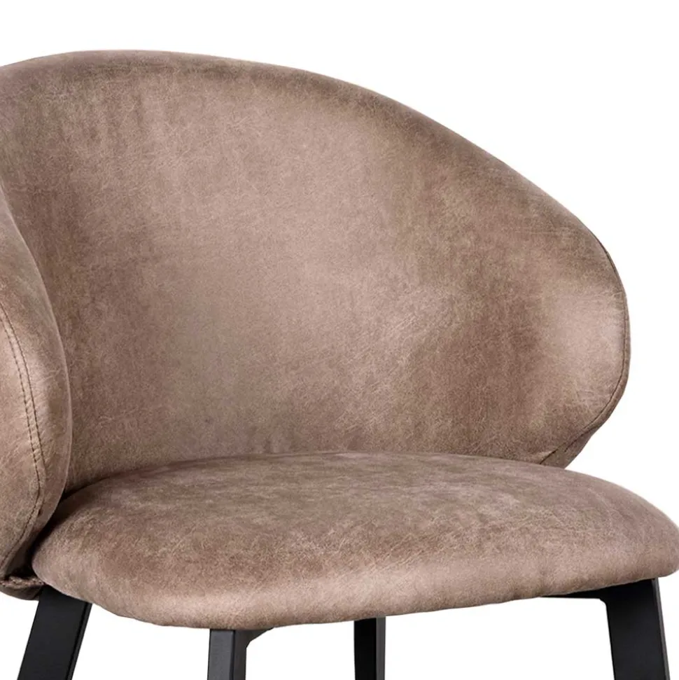 Polsterstühle aus Microfaser in Taupe - Alisa (2er Set)