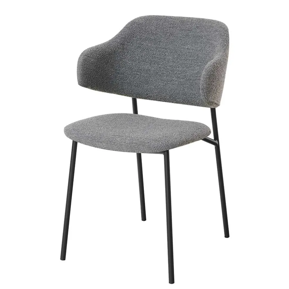 Polsterstühle in Dunkelgrau Boucle - Ciribati (2er Set)