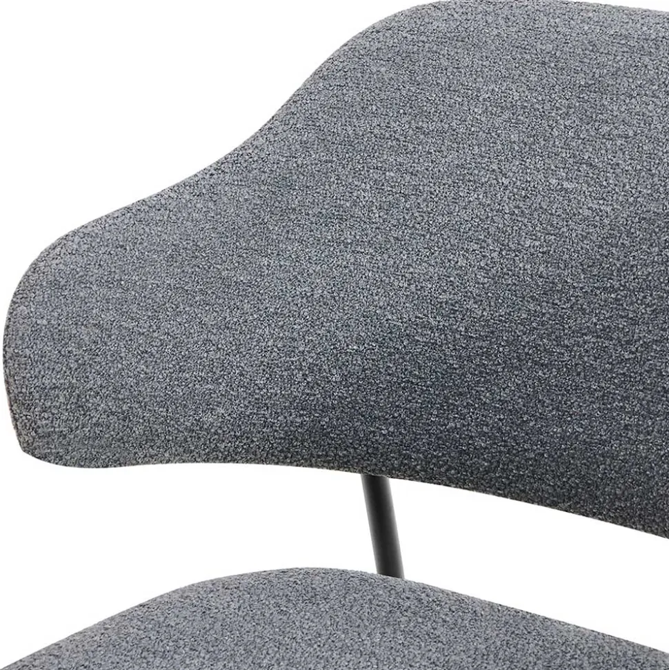 Polsterstühle in Dunkelgrau Boucle - Ciribati (2er Set)