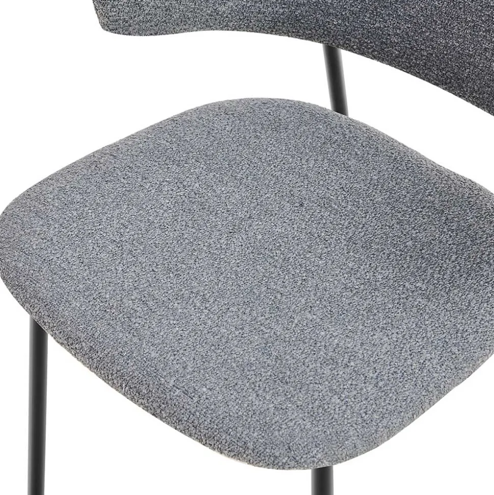 Polsterstühle in Dunkelgrau Boucle - Ciribati (2er Set)