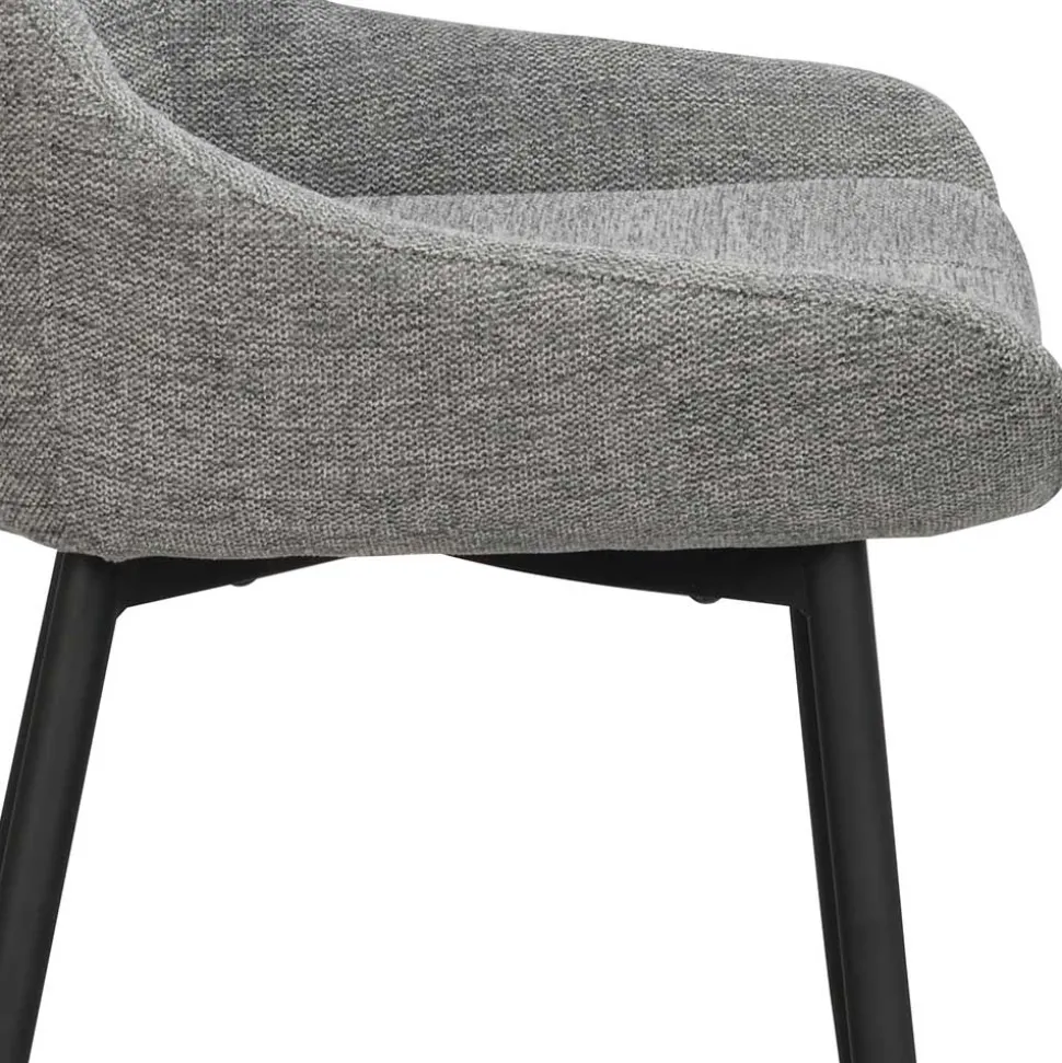 Polsterstühle in Hellgrau & Schwarz - Fabia (2er Set)